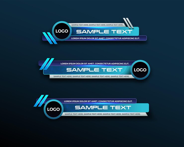 Abstract modern geometrisch onderste derde banner sjabloonontwerp voor uitzending, live, streaming, nieuwsvideo, interfacesjabloon.