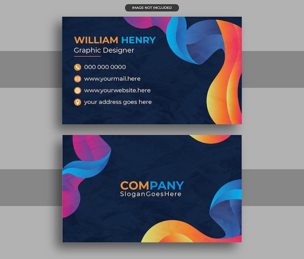 Abstract modern gradient business card template premium vector