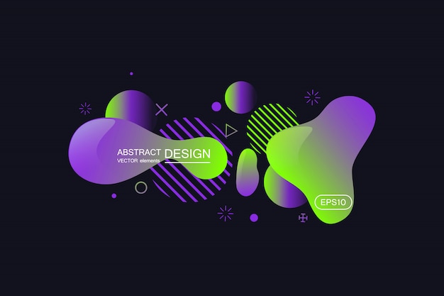 Vector abstract modern graphic elements. gradient abstract banner with flowing liquid shapes.