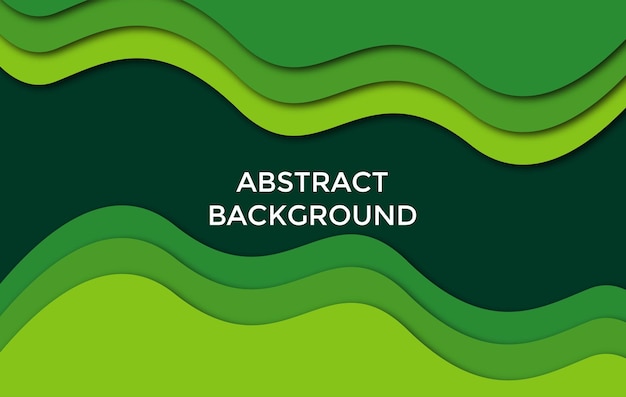 Vector abstract modern green papercut background concept papercut background design template