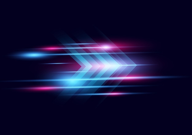 Abstract modern hight speed light arrow line technology effect on black background vector