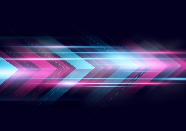 Vector abstract modern hight speed light arrow line technology effect on black background vector