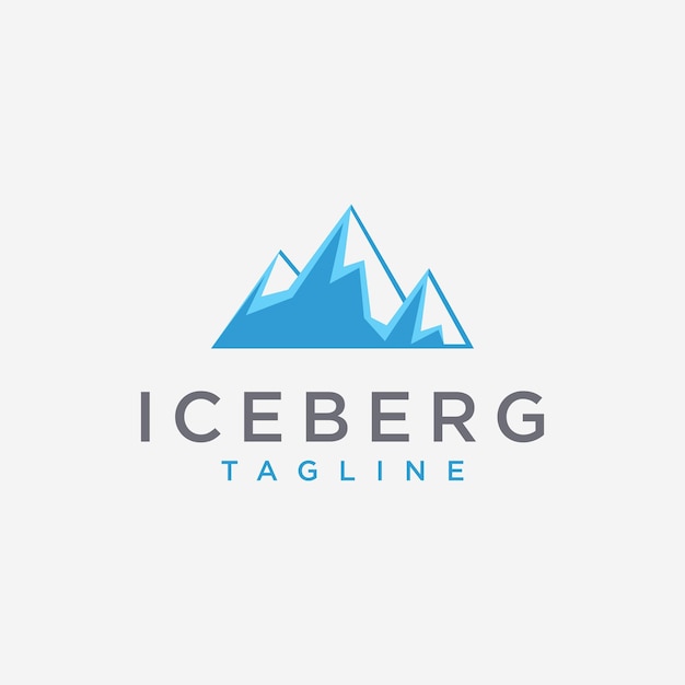 Абстрактный современный векторный шаблон логотипа iceberg на белом фоне