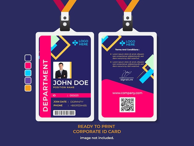 Abstract amp Modern id card template Corporate Employee ID card professional corporate id card