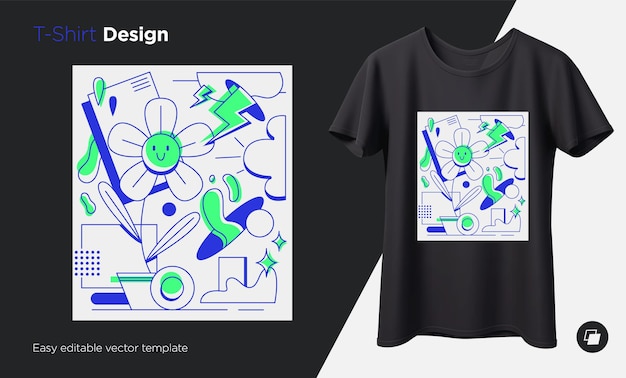 Abstract modern illustration print on tshirts