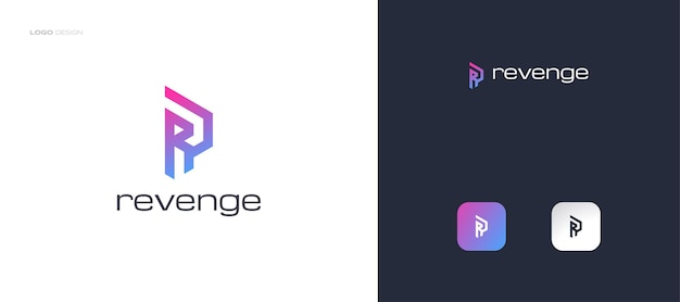 抽象的でモダンな文字 R ロゴ デザイン Rr 初期ロゴまたはビジネスと技術のアイデンティティのためのカラフルなグラデーション コンセプトのアイコン