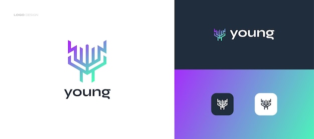 Abstract and Modern Letter Y Logo Design in Colorful Gradient Concept Suitable for Business and Technology Logo