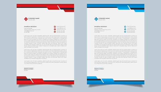 Abstract modern Letterhead Design company business letterhead template design layout