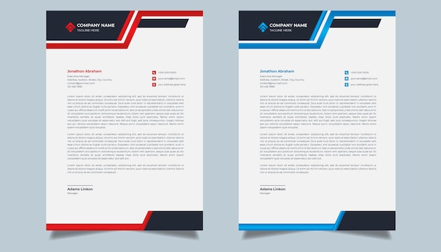 Abstract modern Letterhead Design company business letterhead template design layout