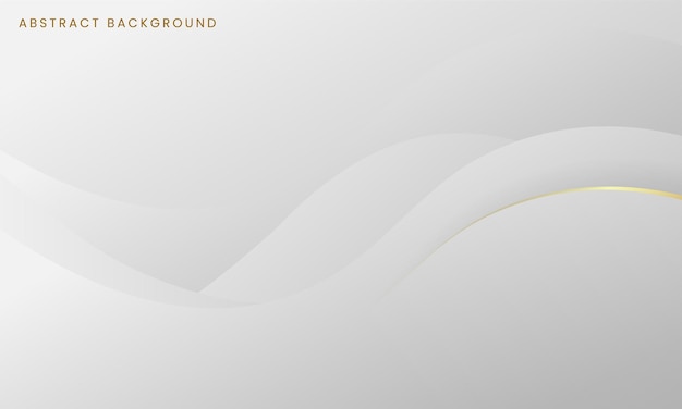 Abstract modern luxury dynamic wave light gold line and white gray smooth shadow background