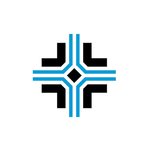 abstract modern medical cross tech logo