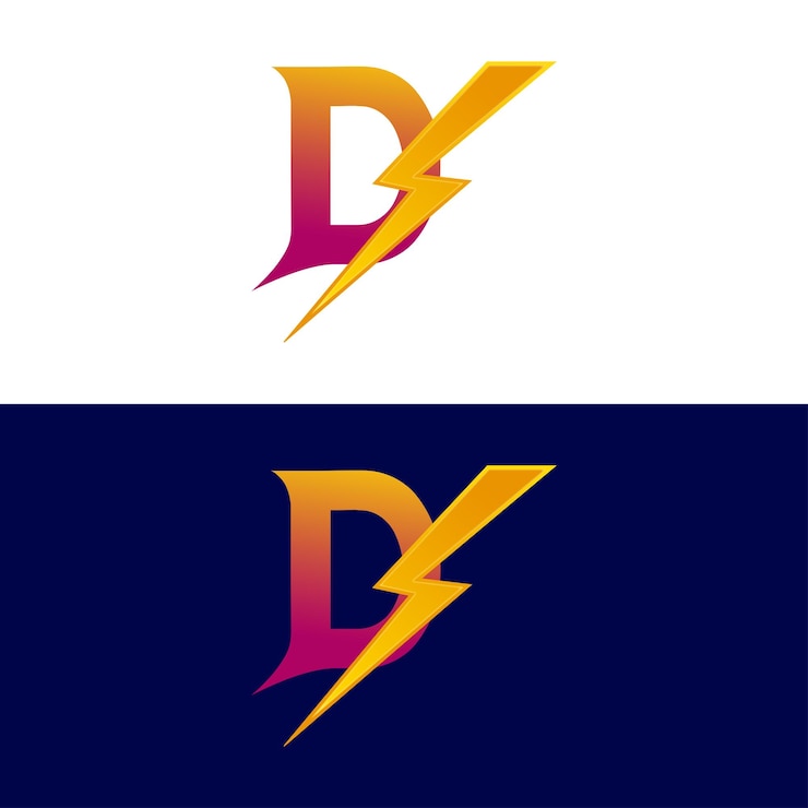 वेक्टर abstract modern minimalist power logo with d letter design