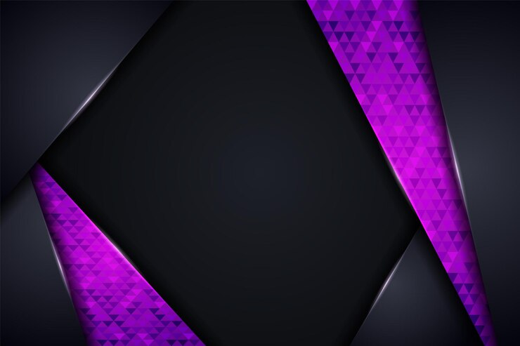 Abstract Modern Overlap Geometric Shiny Textured Purple on Dark Metallic Background