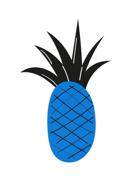 Icona moderna astratta della frutta dell'ananas isolata su sfondo bianco illustrazione disegnata a mano del vettore
