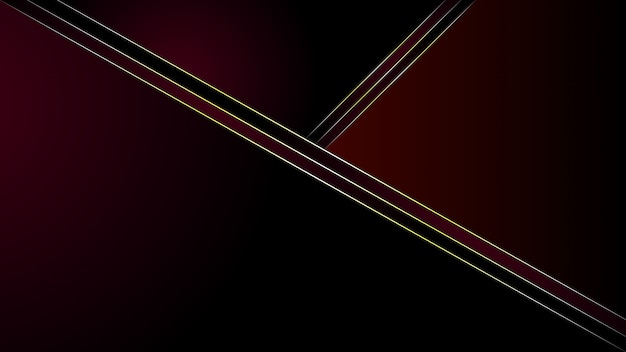 濃い赤のグラデーションの背景に抽象的なモダンな多角形ライン金