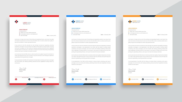 Vector abstract modern professional corporate business letterhead design template