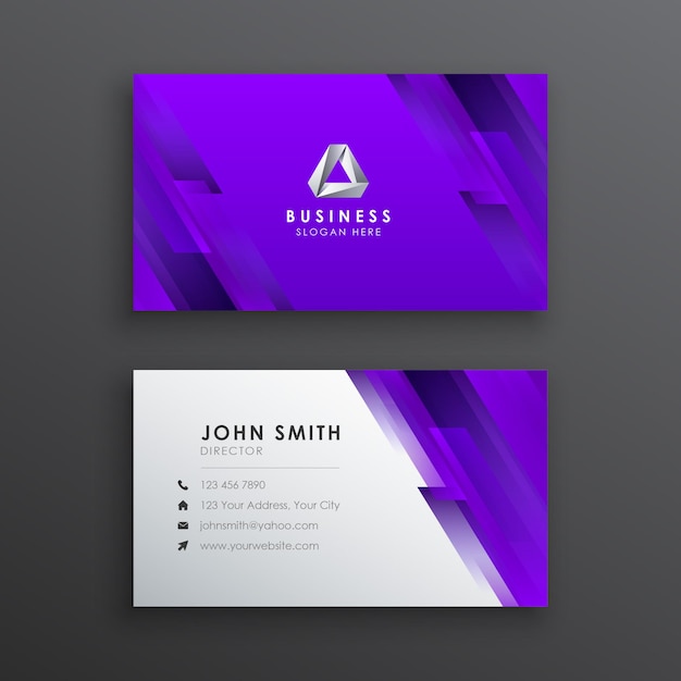 Abstract modern purple business card template