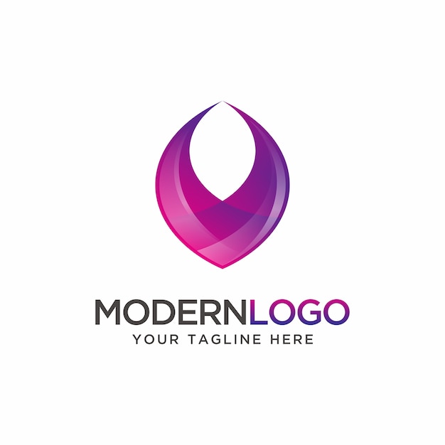 Vector abstract modern purple logo design