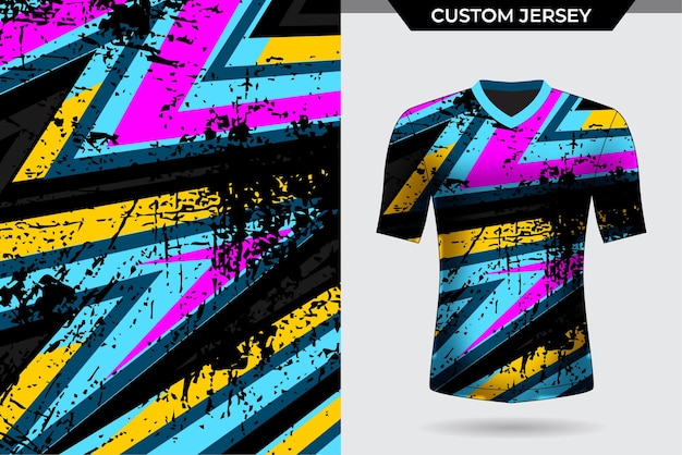 Abstract modern rustic neon blue and pink for tshirt jersey sport