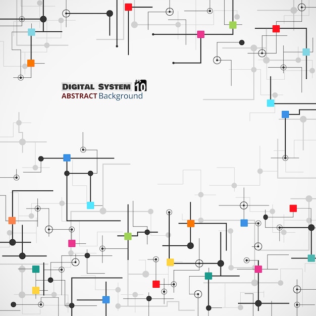 Vector abstract of modern technological background details of electronic lines pattern.