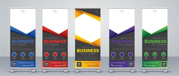 abstract modern toll up banner ontwerp set