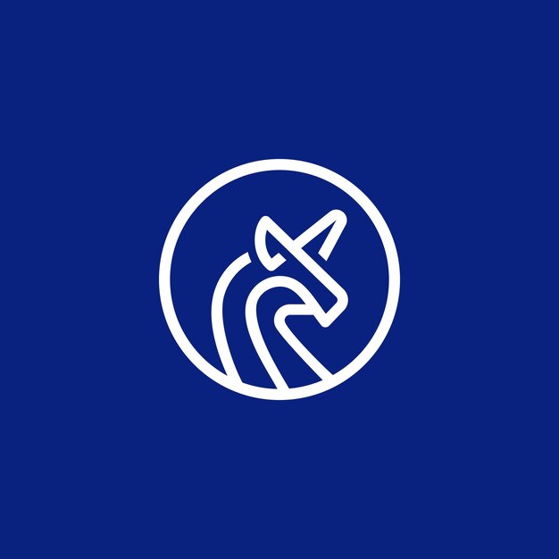 Abstract modern unicorn horse logo