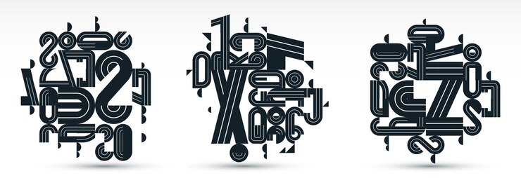 Vector アブストラクト・モダン・ベクトル・トレンド・デザイン セット・ジオメトリック・フォーム スタイリッシュ・コンポジション ブラック・アンド・ホワイト モジュール・パターン アーティスティック・イラスト タイポグラフィー 文字 エレメント