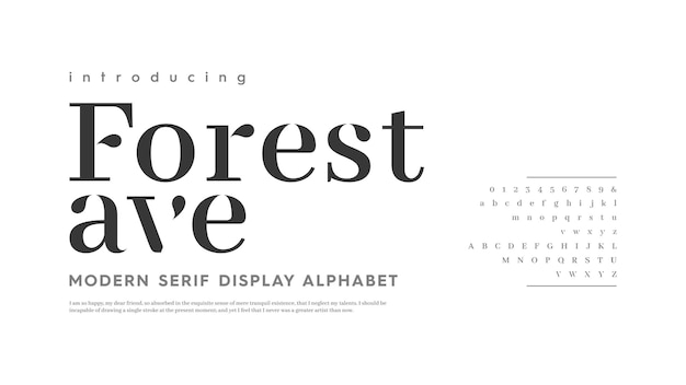 Abstract modern vintage alphabet fonts Elegant Uppercase lowercase typeface