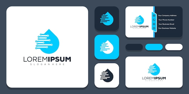 Abstract modern water tech logo-ontwerp