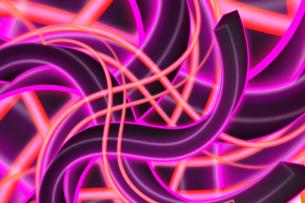 Stile ondulato moderno astratto con linee 3d creative con modello di progettazione di sfondo vettoriale di colore rosa
