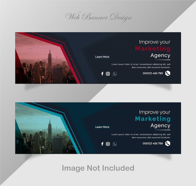 Vector abstract modern web banner design and template