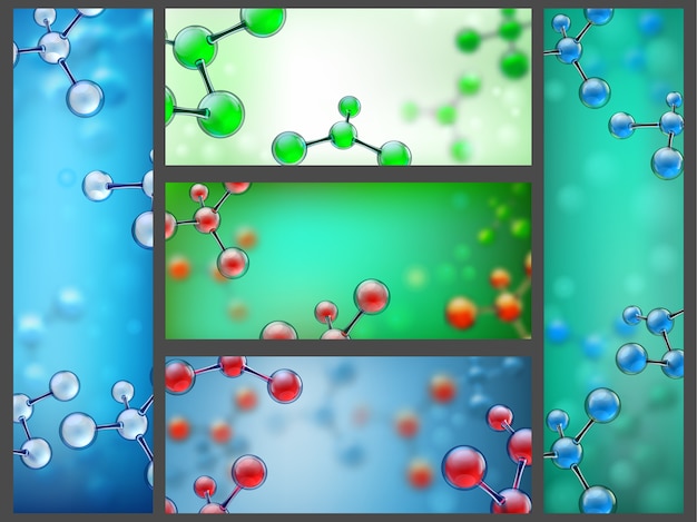 Banner di molecole astratte.