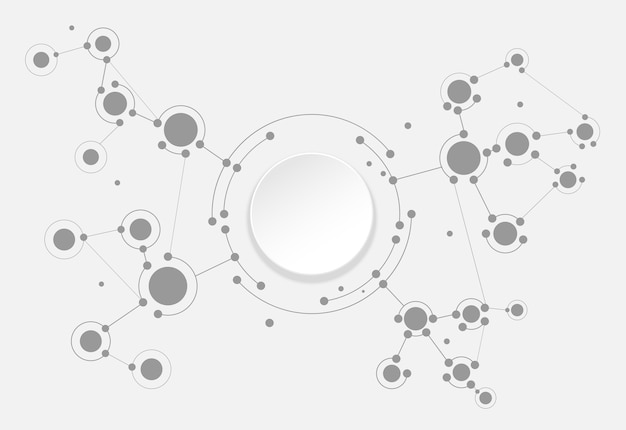 Abstract molecules and communication technology concept with 3d paper