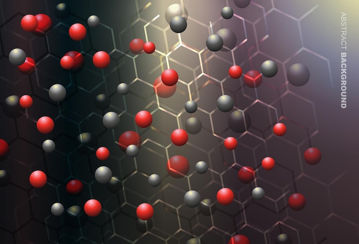 Vector abstract molecules design vector illustration atoms medical background for banner or flyer