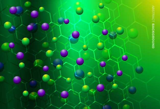 배너 또는 전단지에 대 한 추상 분자 디자인 벡터 일러스트 레이 션 원자 의료 배경