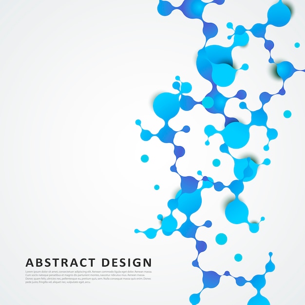 Abstract molecules structure with connect spherical particles.