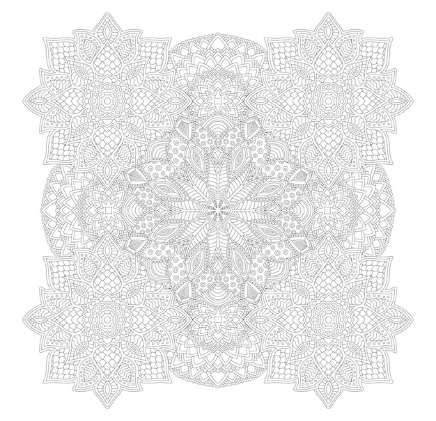 Abstract monochrome art for coloring book page