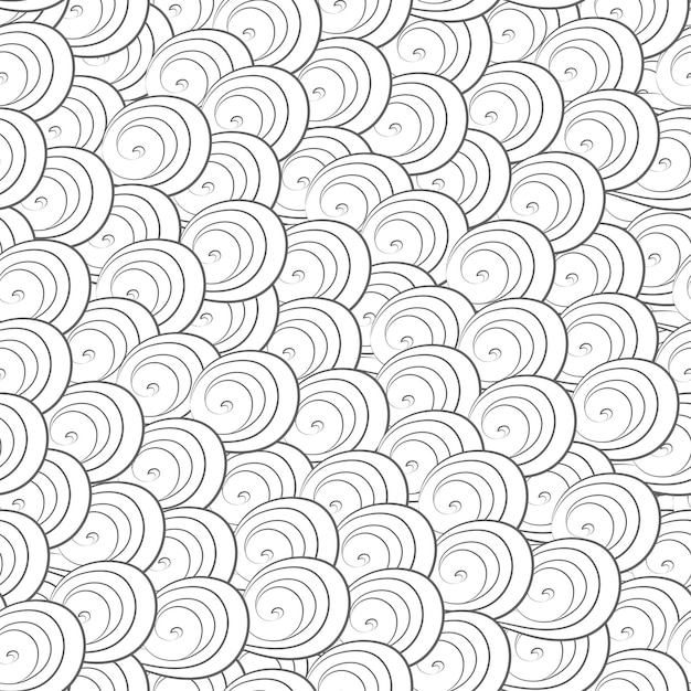 Abstract monochrome curves seamless pattern