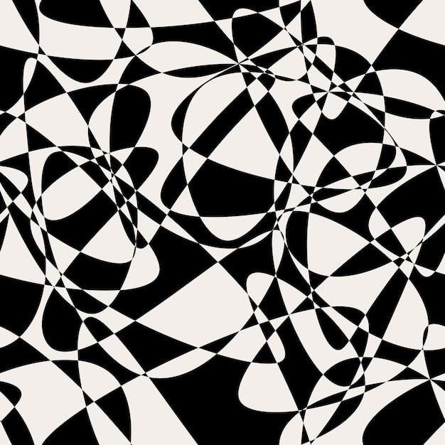 Абстрактный монохромный декоративный бесшовный рисунок Повторяющийся фон Тиловая обоиная печать