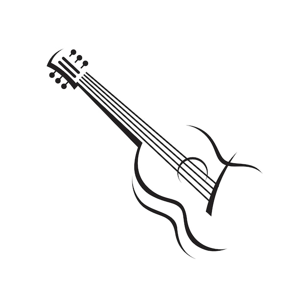 abstract monochrome illustration of guitar