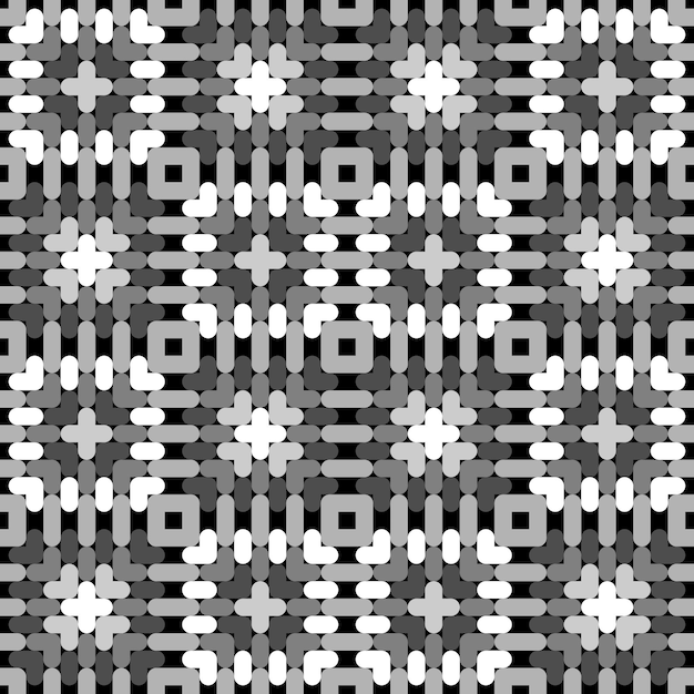 추상 흑백 사각형 스티치 패턴