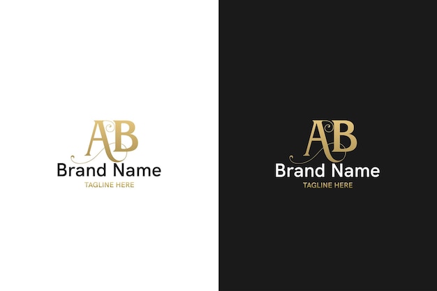 Abstract monogram AB of BA logo concept