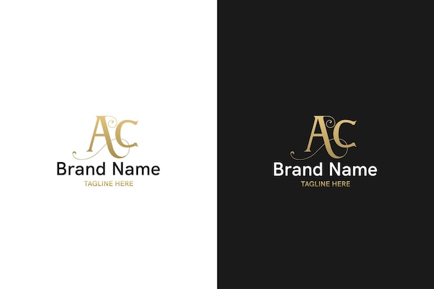 Abstract monogram AC of CA logo concept