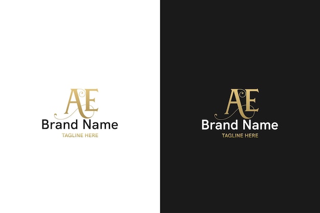 Abstract monogram AE of EA logo concept