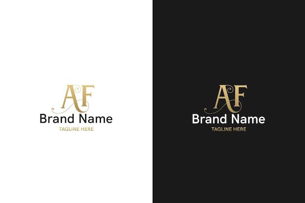 Abstract monogram AF or FA logo concept