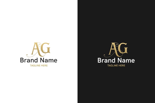 Abstract monogram AG or GA logo concept