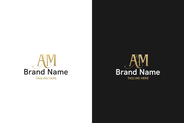 Abstract monogram AM or MA logo concept