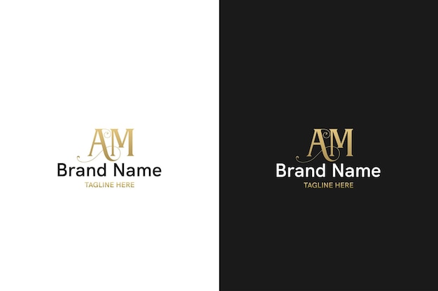 Abstract monogram AM of MA logo concept