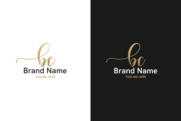 Abstract monogram BC or CB logo concept