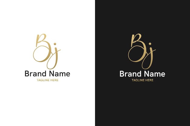 Abstract monogram BJ or JB logo concept